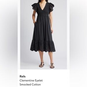 Rails Black Eyelet A-Line Skirt